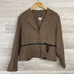 Sweet Suit Brown Black Front bow Blazer Jacket